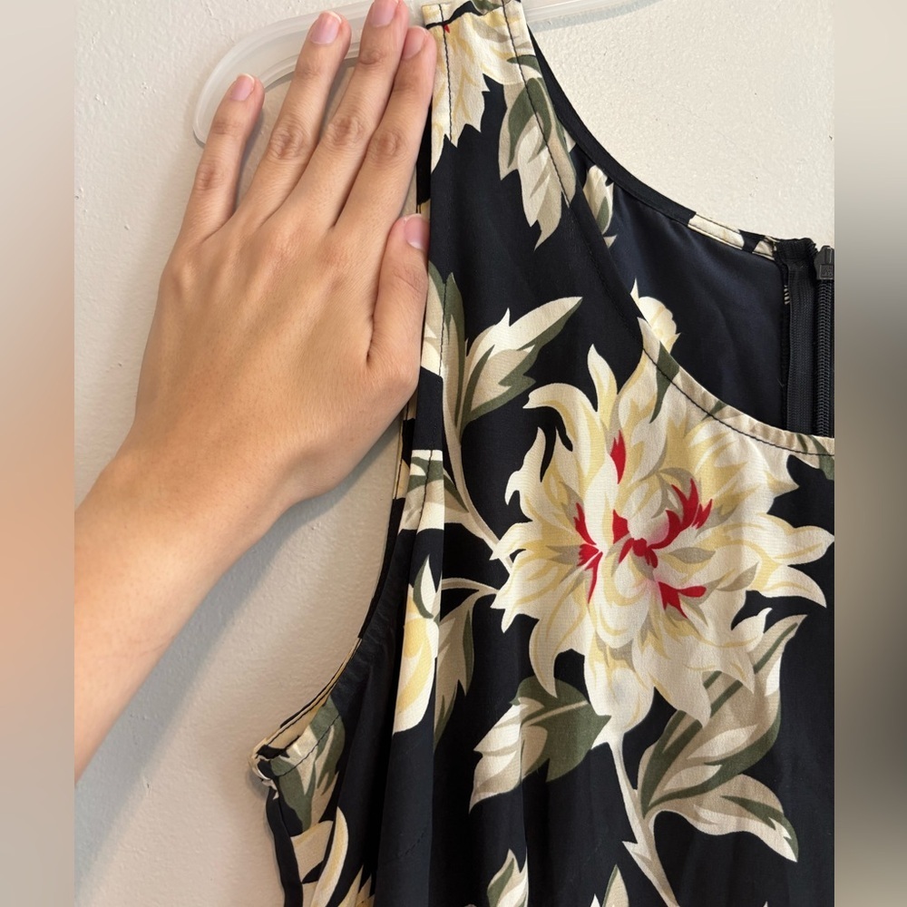 Y2K‎ Silk Fairycore Black Floral Whimsical Set Maxi dress Button Down Top Large - Picture 11 of 11